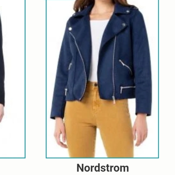 Liverpool Faux Suede Moto Jacket with Silver Detailing - Picture 6 of 13